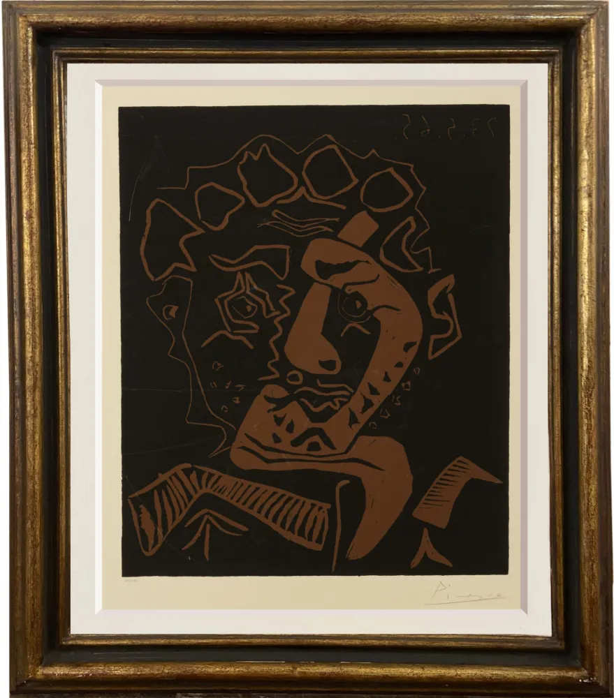 Linogravure Picasso - Istrione