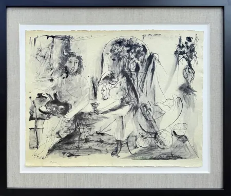 Lithographie Picasso - Jeune faune, femme et enfant