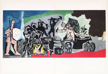 Lithographie Picasso - La Guerre et la Paix Rouge