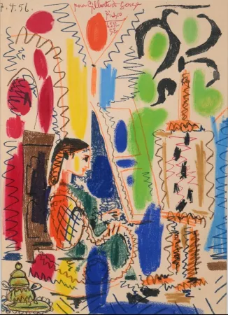 Lithographie Picasso - L'atelier de Cannes 1956
