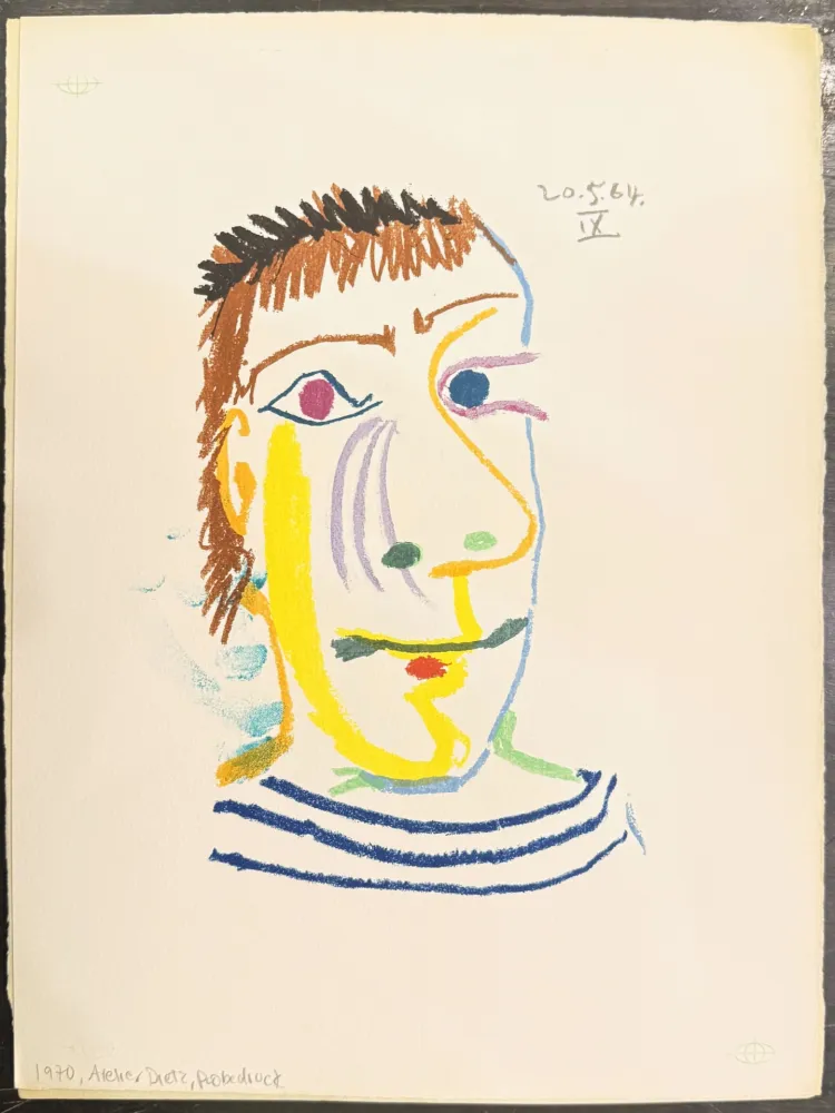 Lithographie Picasso - Le goût du bonheur. Trois carnets d`atelier. 1970.