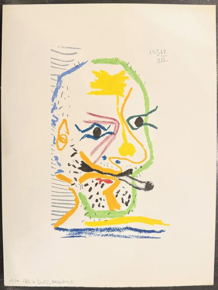Lithographie Picasso - Le goût du bonheur. Trois carnets d`atelier. 1970.