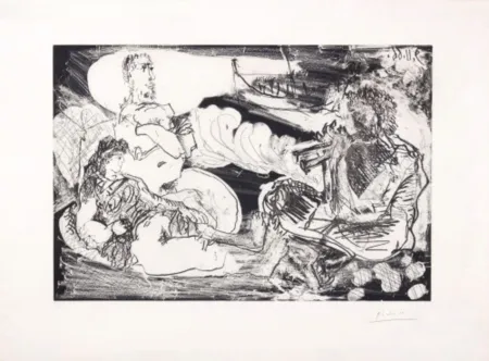 Eau-Forte Et Aquatinte Picasso - Le Joueur de Diaule