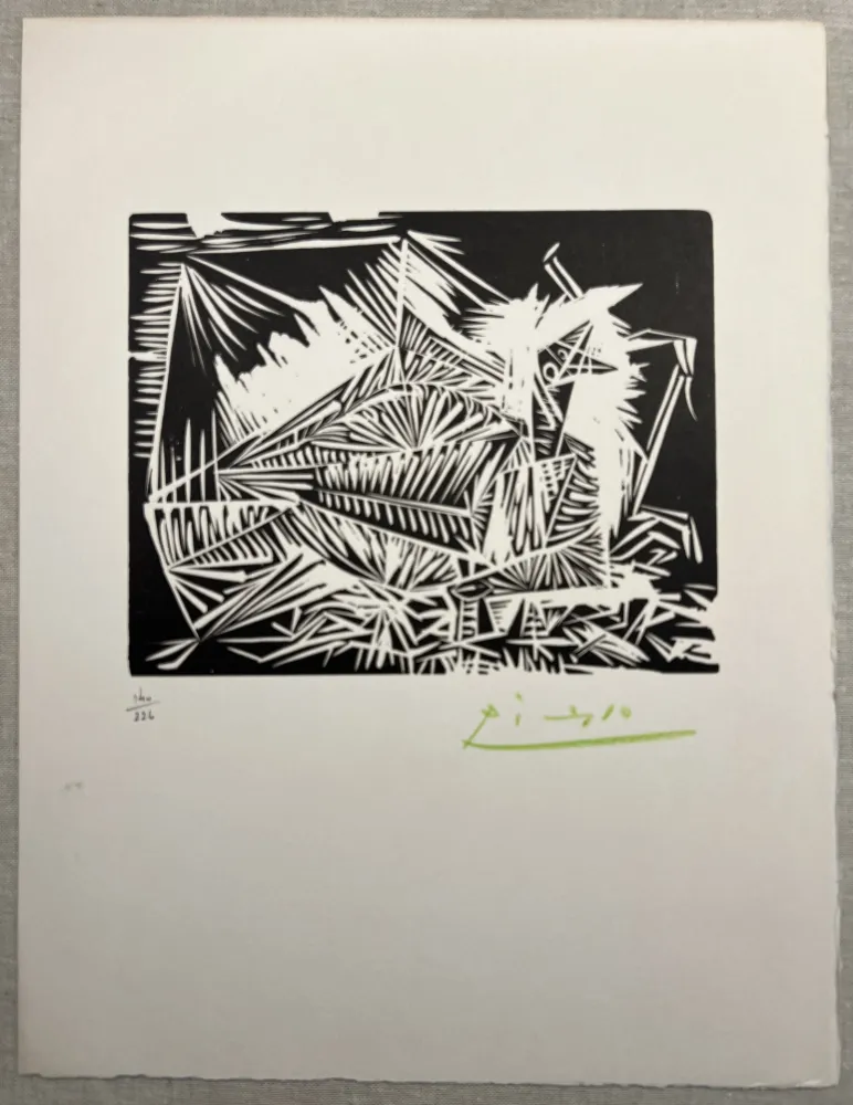 Livre Illustré Picasso - LE PIGEONNEAU. Linogravure pour 