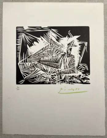 Livre Illustré Picasso - LE PIGEONNEAU. Linogravure pour 