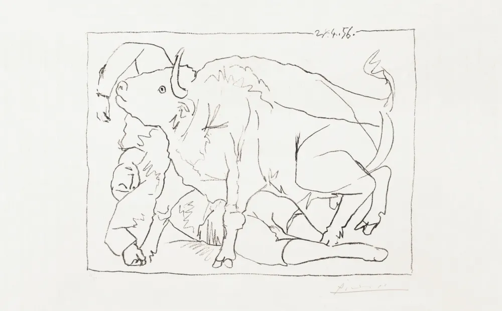 Lithographie Picasso - Le Torero blessé