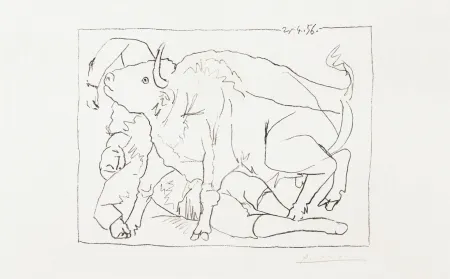 Lithographie Picasso - Le Torero blessé
