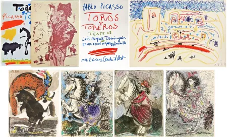 Livre Illustré Picasso - Luis Miguel Dominguin. TOROS Y TOREROS. Avec lithographies en couleurs par F. Mourlot d'après Picasso (1961)