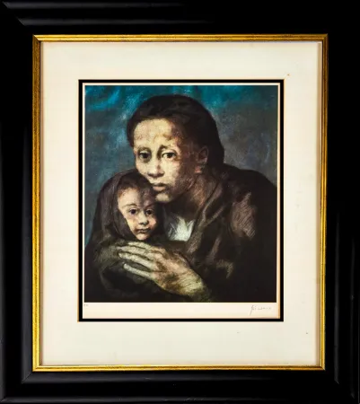 Lithographie Picasso - Mère et enfant au fichu