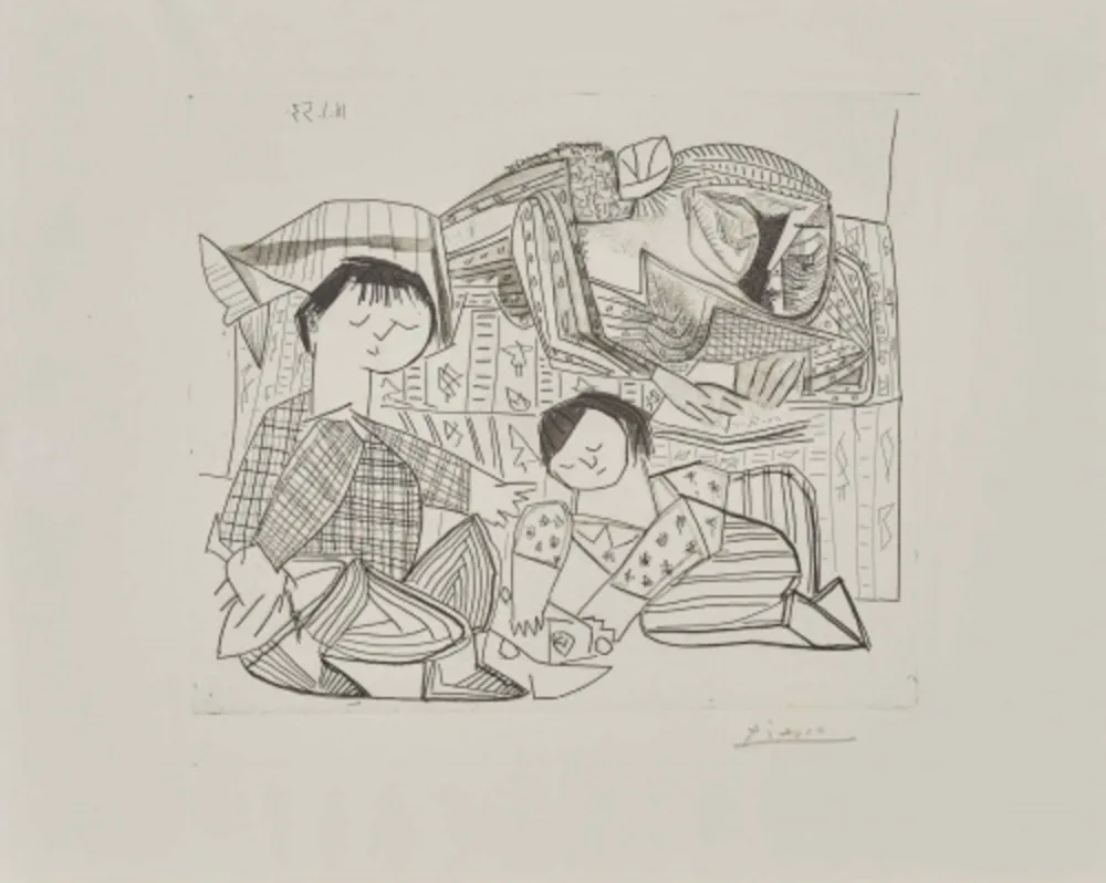 Eau-Forte Et Aquatinte Picasso - Mere et Enfants