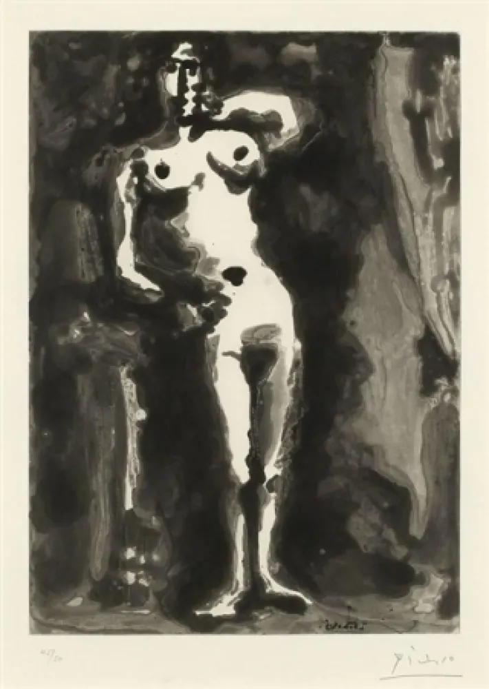 Aquatinte Picasso - Nu accudé, from Sable Mouvant
