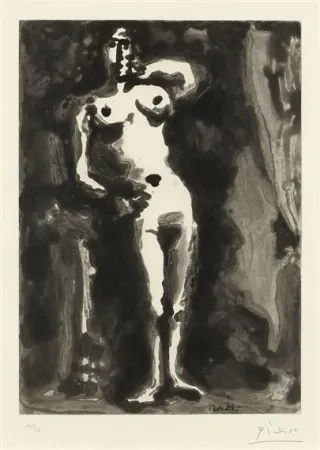 Aquatinte Picasso - Nu accudé, from Sable Mouvant