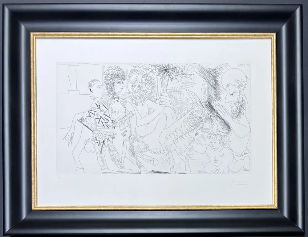 Gravure Picasso - Pablo Picasso ( 1881 – 1973 ) – hand-signed etching on BFK Rives paper - 1968