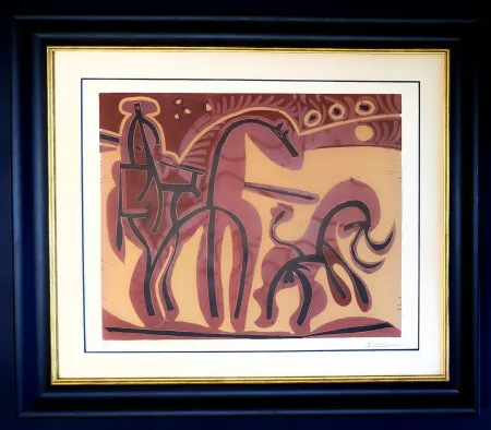 Aucune Technique Picasso - Pablo Picasso (1881-1973) - Picador et Taureau - Linocut in colors on Arches paper - 1959