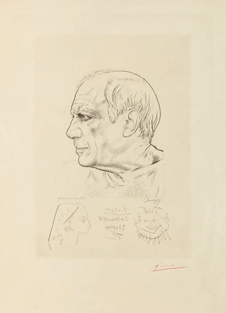 Gravure Picasso - Pablo Picasso Paul Lemagny Portrait of Picasso.