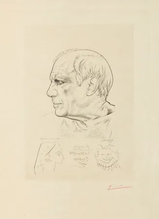 Gravure Picasso - Pablo Picasso Paul Lemagny Portrait of Picasso.