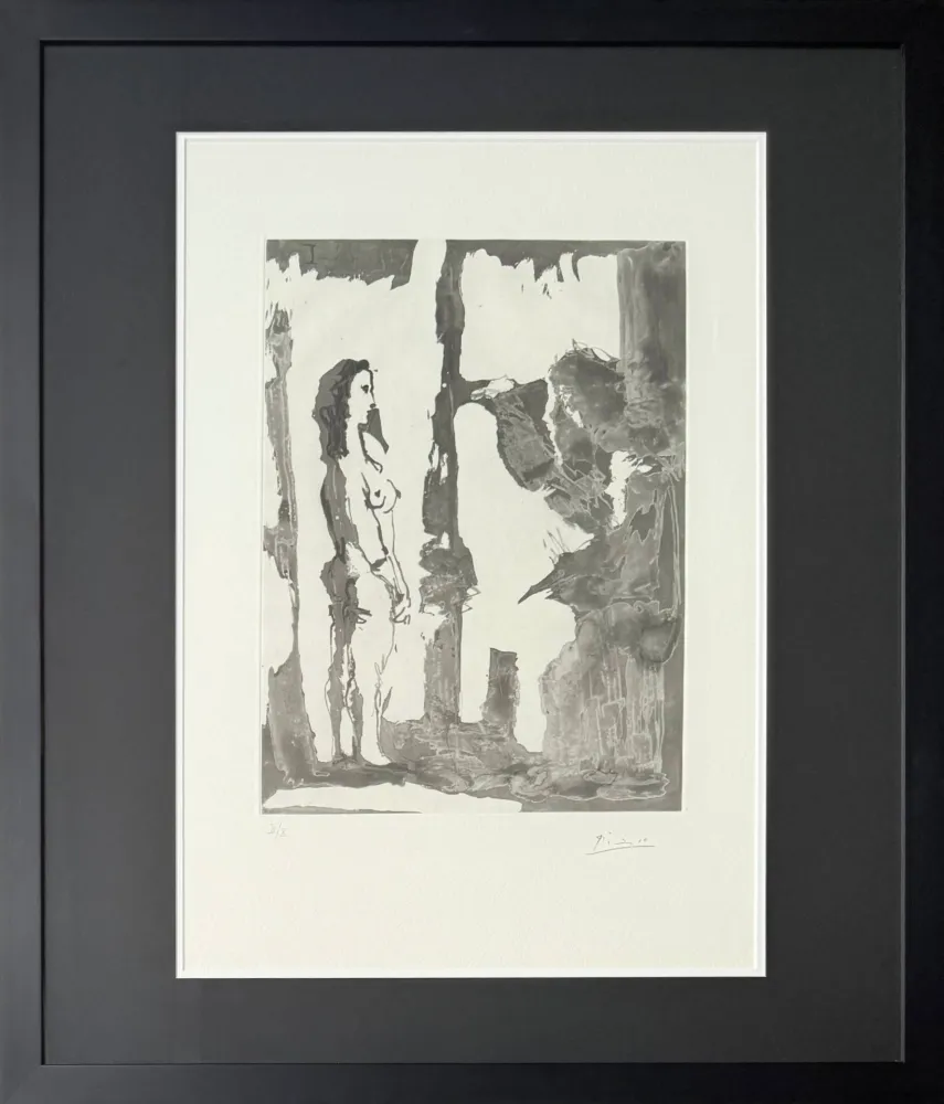 Eau-Forte Et Aquatinte Picasso - Peintre et modèle aux cheveux longs