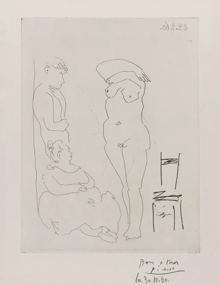 Gravure Picasso - Personnages et Nu 