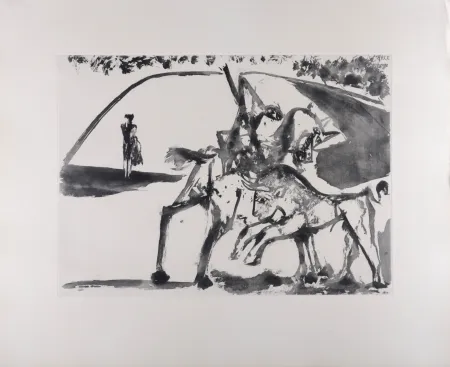 Aquatinte Picasso - Picador et Torero dans l'arène, 1947
