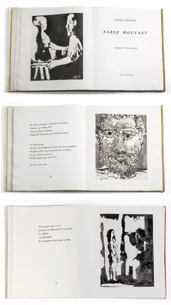 Livre Illustré Picasso - Pierre Reverdy. SABLE MOUVANT. 10 aquatintes originales (1966)