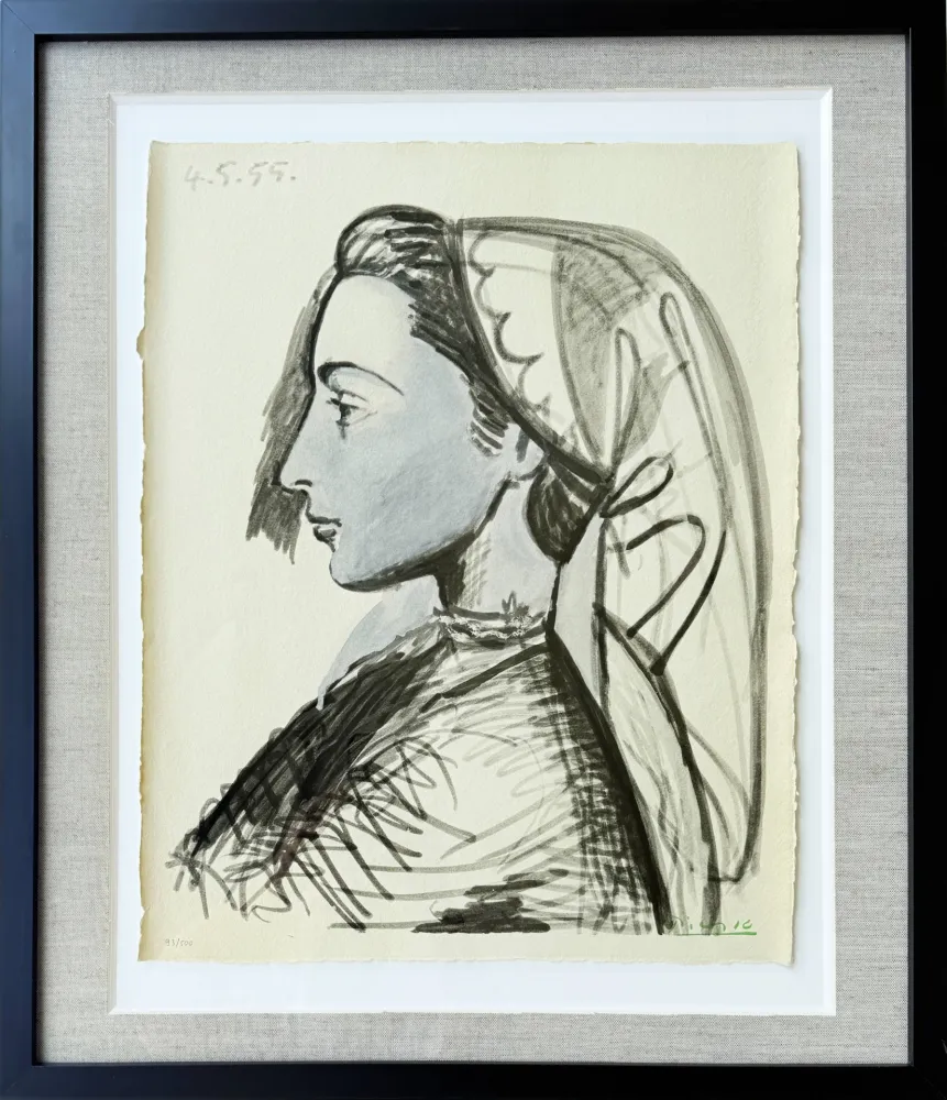 Lithographie Picasso - Portrait de Jacqueline