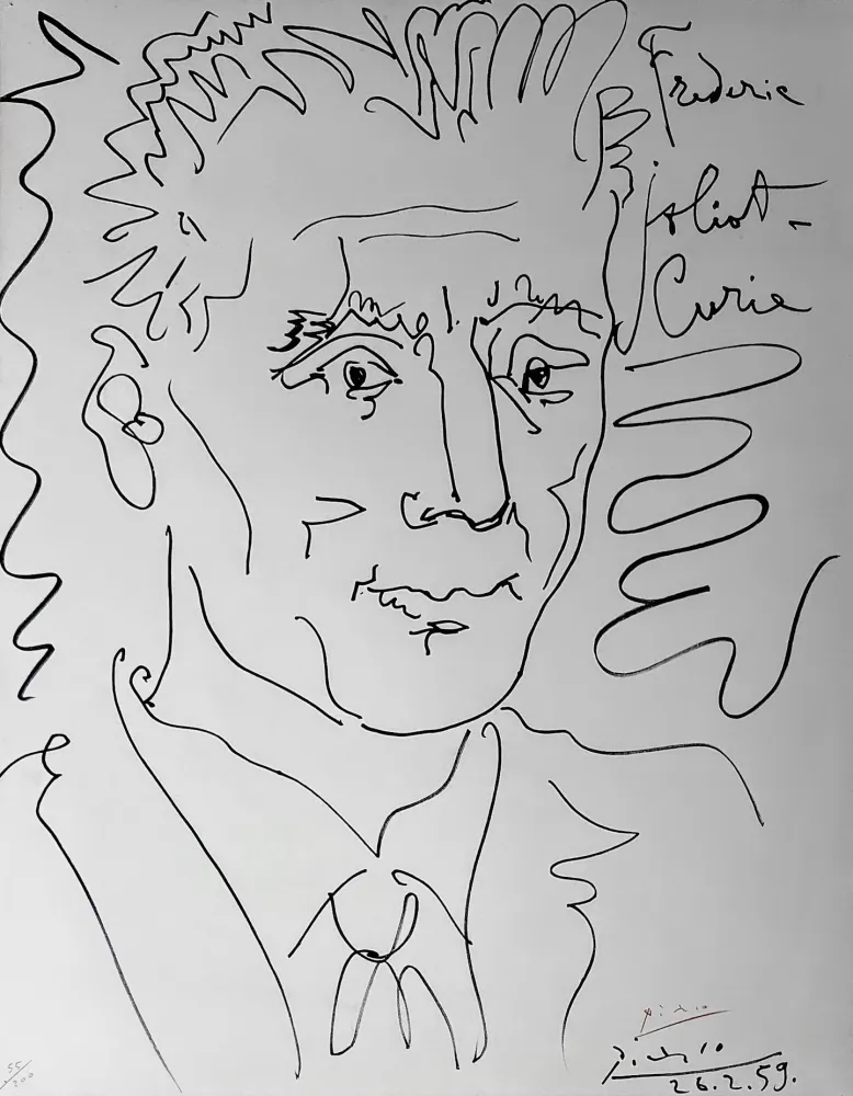 Lithographie Picasso - Portrait of Frederic Joliot-Curie