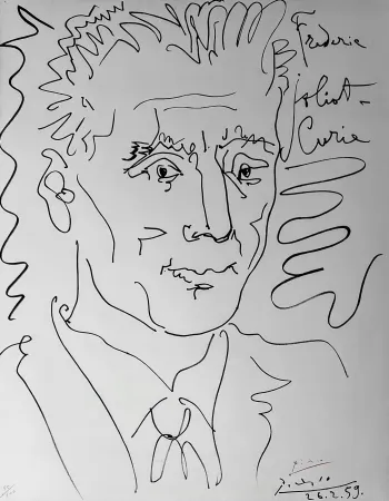 Lithographie Picasso - Portrait of Frederic Joliot-Curie