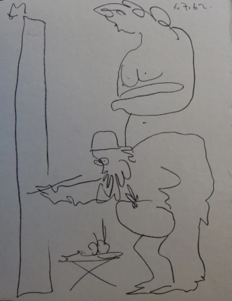 Lithographie Picasso - Regards sur Paris - The painter and his model