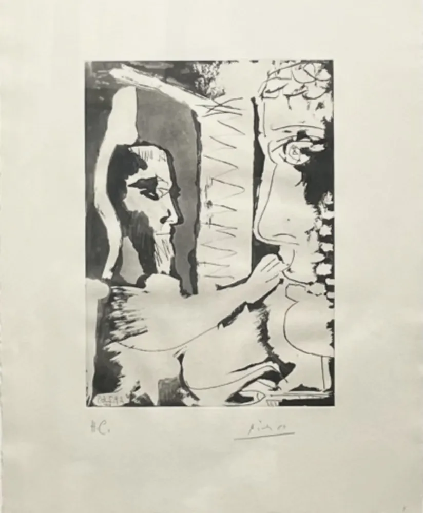 Aquatinte Picasso - Sculpteur et Sculpture