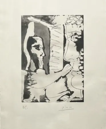 Aquatinte Picasso - Sculpteur et Sculpture