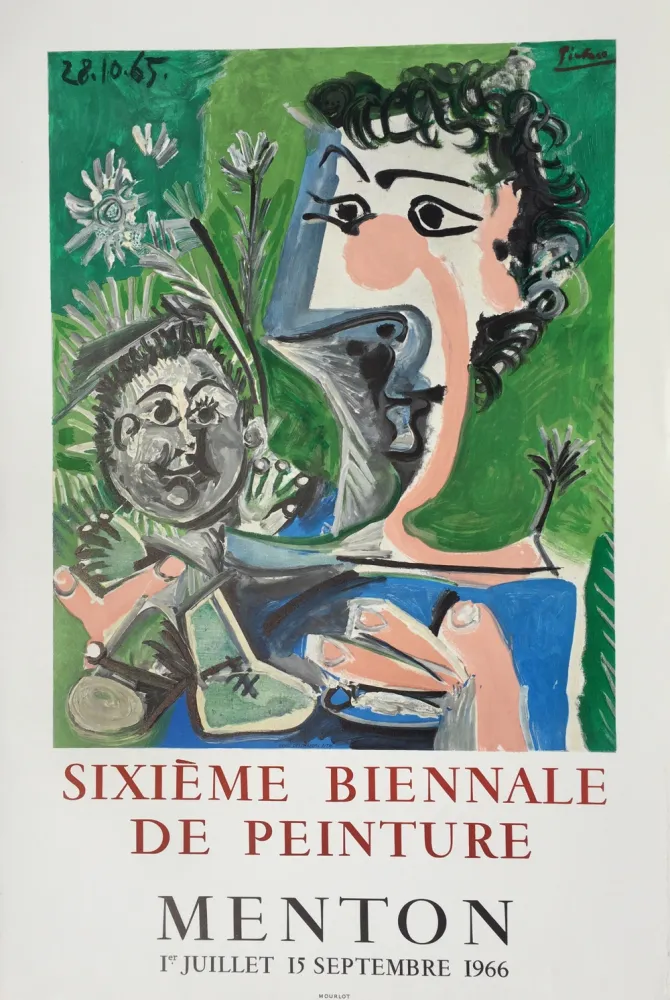Lithographie Picasso - Sixieme Biennale de Peinture, Menton