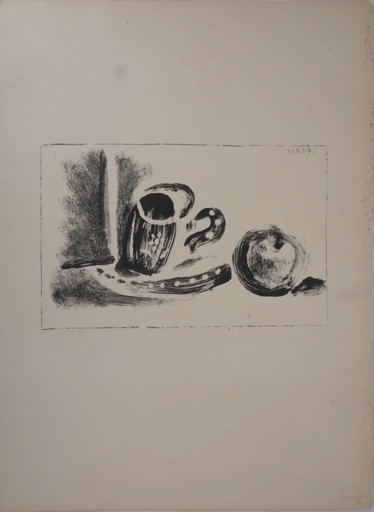 Lithographie Picasso - Tasse et pomme