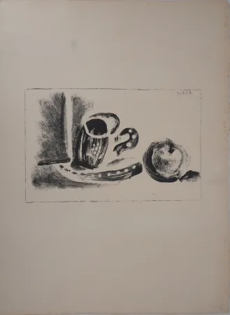 Lithographie Picasso - Tasse et pomme
