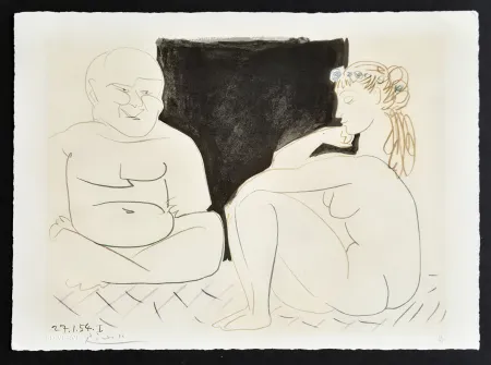 Lithographie Picasso - The Two Thinkers