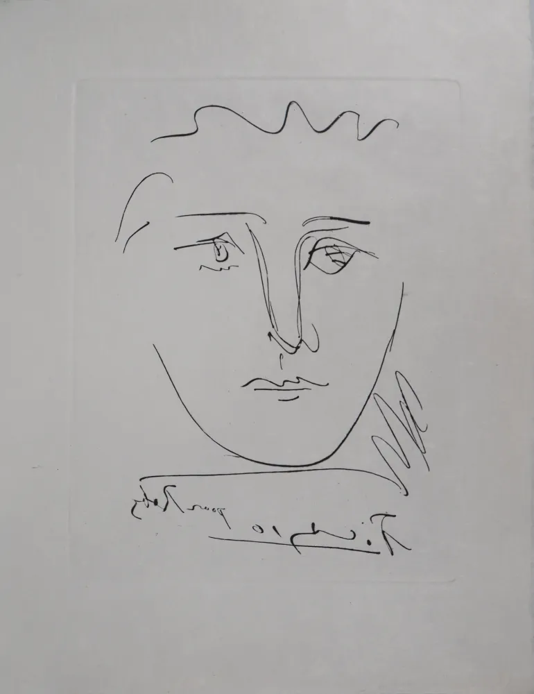 Gravure Picasso - Visage pour Roby