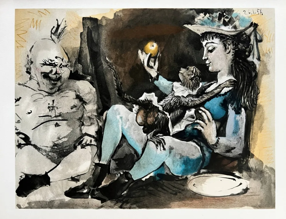 Lithographie Picasso - Woman with Monkey