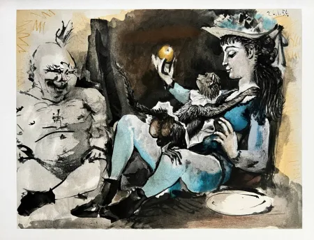 Lithographie Picasso - Woman with Monkey