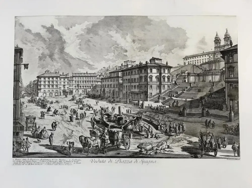 Eau-Forte Piranesi - Veduta de la Piazza di Spagna