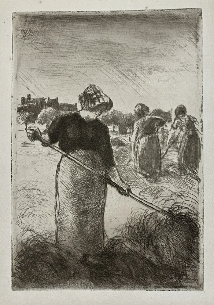Eau-Forte Pissarro - Les Faneuses, 1890