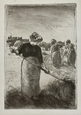 Eau-Forte Pissarro - Les Faneuses, 1890