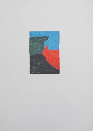 Lithographie Poliakoff - Composition noire, bleue et verte