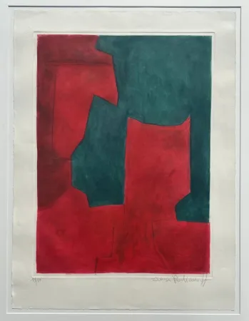 Gravure Poliakoff - Composition Rouge et Verte