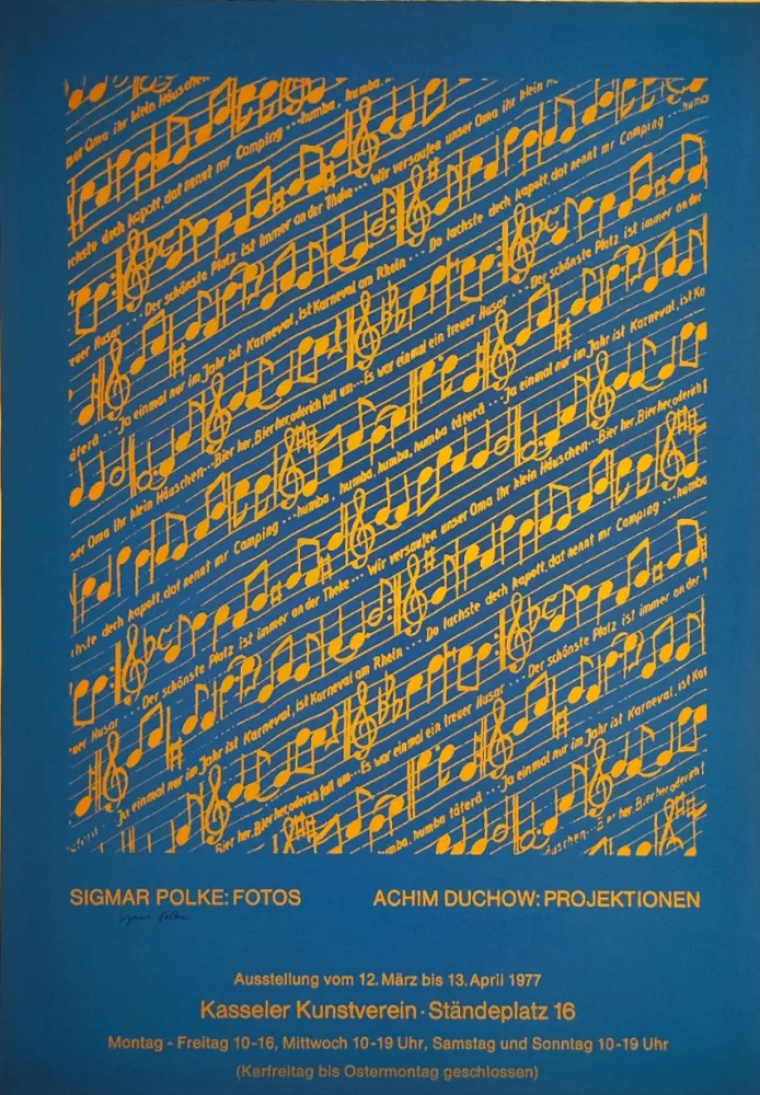 Sérigraphie Polke - Ausstellungsplakat Kasseler Kunstverein, 1977.