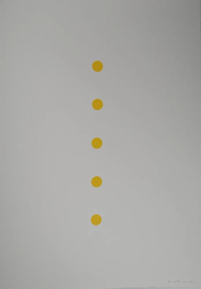 Lithographie Prantl - Alignement Jaune 