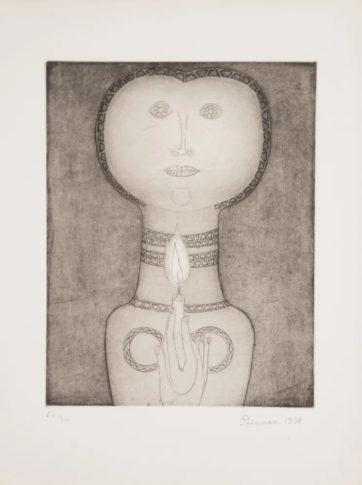 Eau-Forte Prinner - Femme à la Bougie.