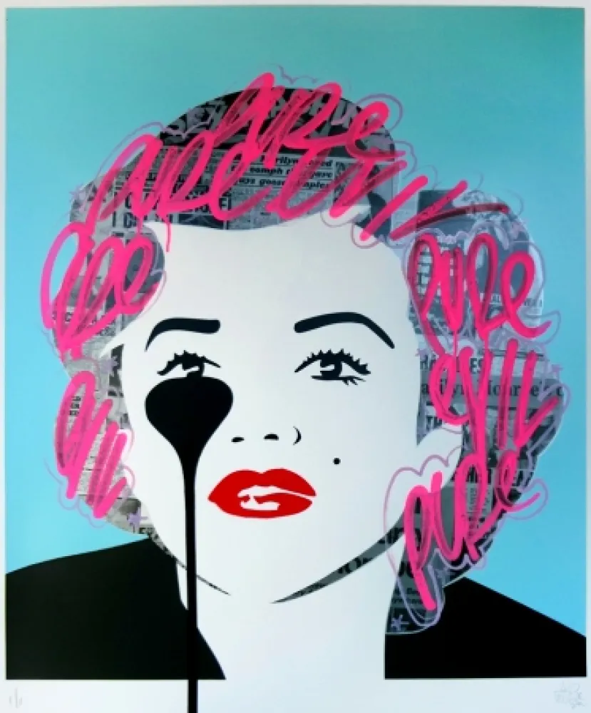 Sérigraphie Pure Evil - The last Marilyn (pink tags)