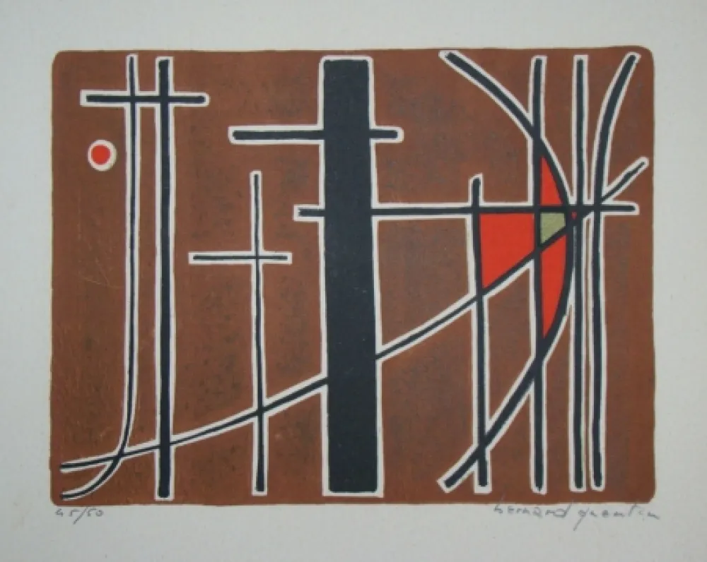 Lithographie Quentin - Composition, 1956