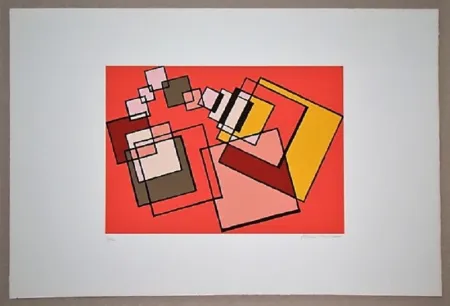 Lithographie Radice - Compositione astratta rosa