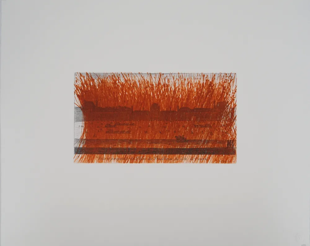 Gravure Rainer - Paris, Louvre et Jardin des Tuileries