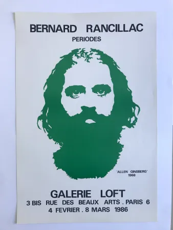 Affiche Rancillac - Allen Ginsberg / Galerie Loft
